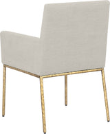 Reeves Chenille Fabric Dining Chair in Cream, Set of 2 from Meridian - Luna Furniture