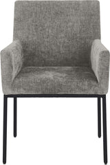 Reeves Chenille Fabric Dining Chair in Grey, Set of 2 from Meridian - Luna Furniture