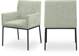 Reeves Chenille Fabric Dining Chair in Mint, Set of 2 from Meridian - Luna Furniture