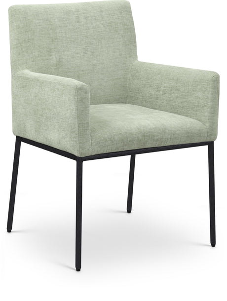 Reeves Chenille Fabric Dining Chair in Mint, Set of 2 from Meridian - Luna Furniture