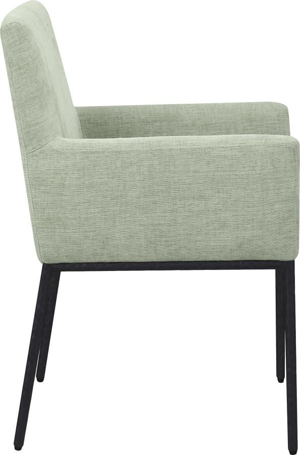 Reeves Chenille Fabric Dining Chair in Mint, Set of 2 from Meridian - Luna Furniture