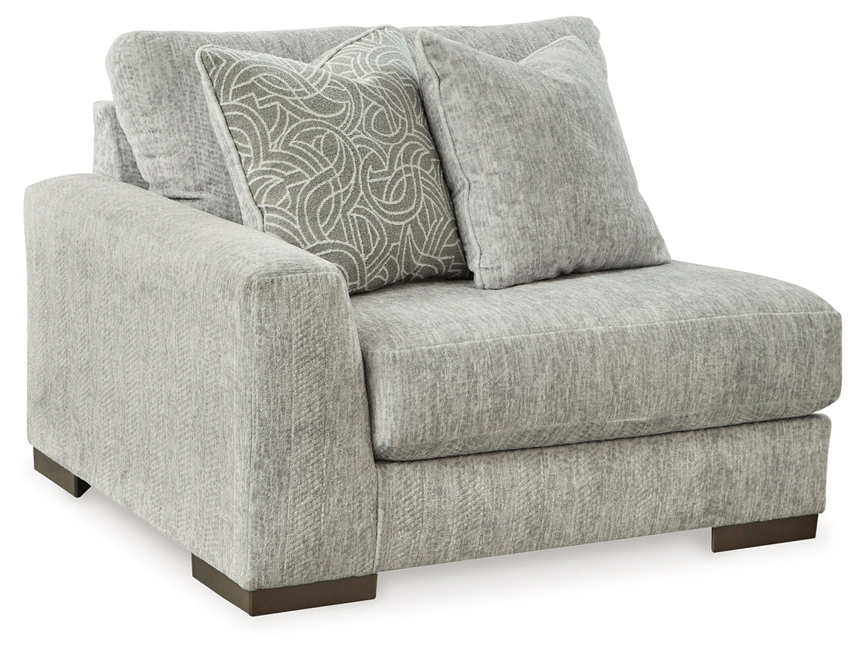 Regent Park 3-Piece Sectional with Ottoman in Pewter - PKG013001