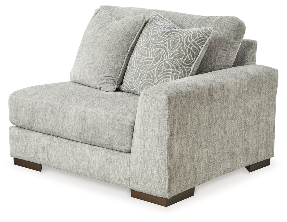 Regent Park 3-Piece Sectional with Ottoman in Pewter - PKG013001