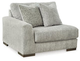 Regent Park 4-Piece Sectional with Ottoman in Pewter - PKG013002