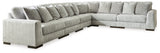 Regent Park 6-Piece Sectional with Ottoman in Pewter - PKG016077