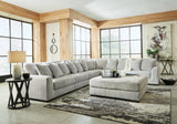 Regent Park 6-Piece Sectional with Ottoman in Pewter - PKG016077