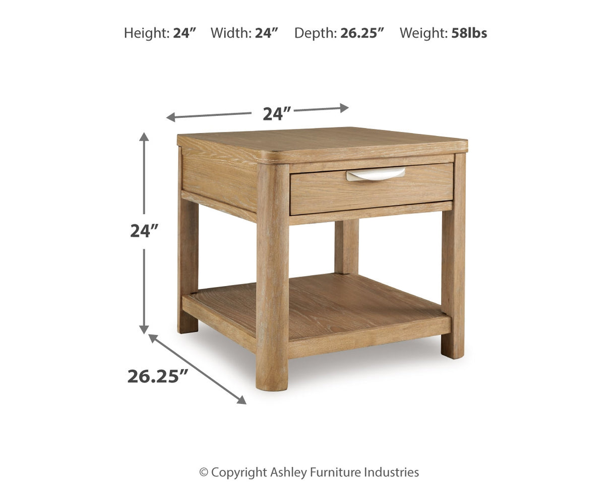 Rencott Coffee Table with 1 End Table in Light Brown - PKG016520