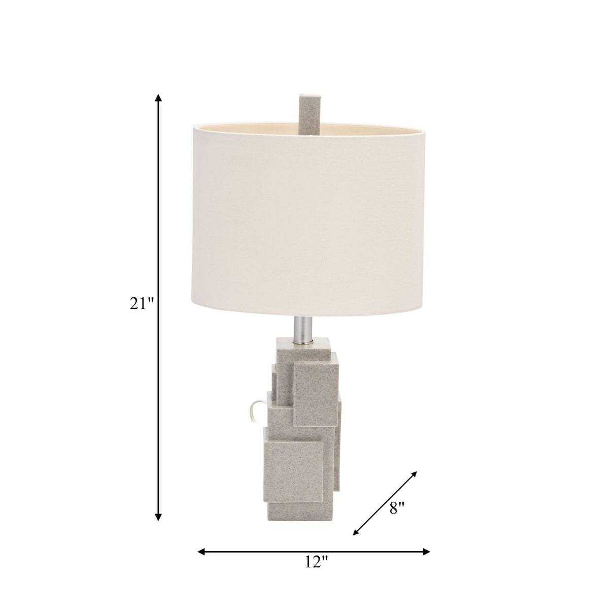 Resin 21" Blocks Table Lamp,gray from Sagebrook Home - Luna Furniture