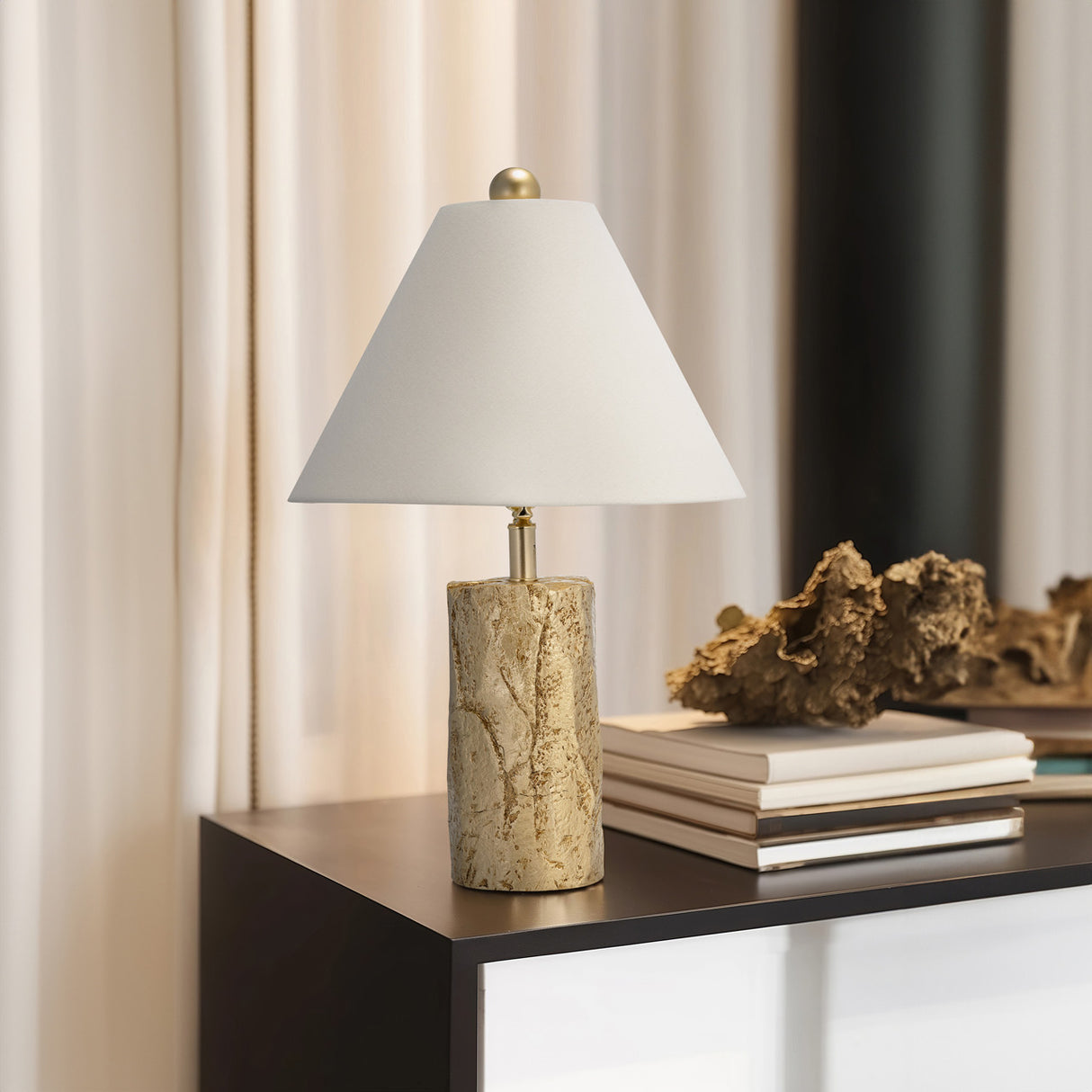 Resin 21" Textured Table Lamp, Gold from Sagebrook Home - Luna Furniture