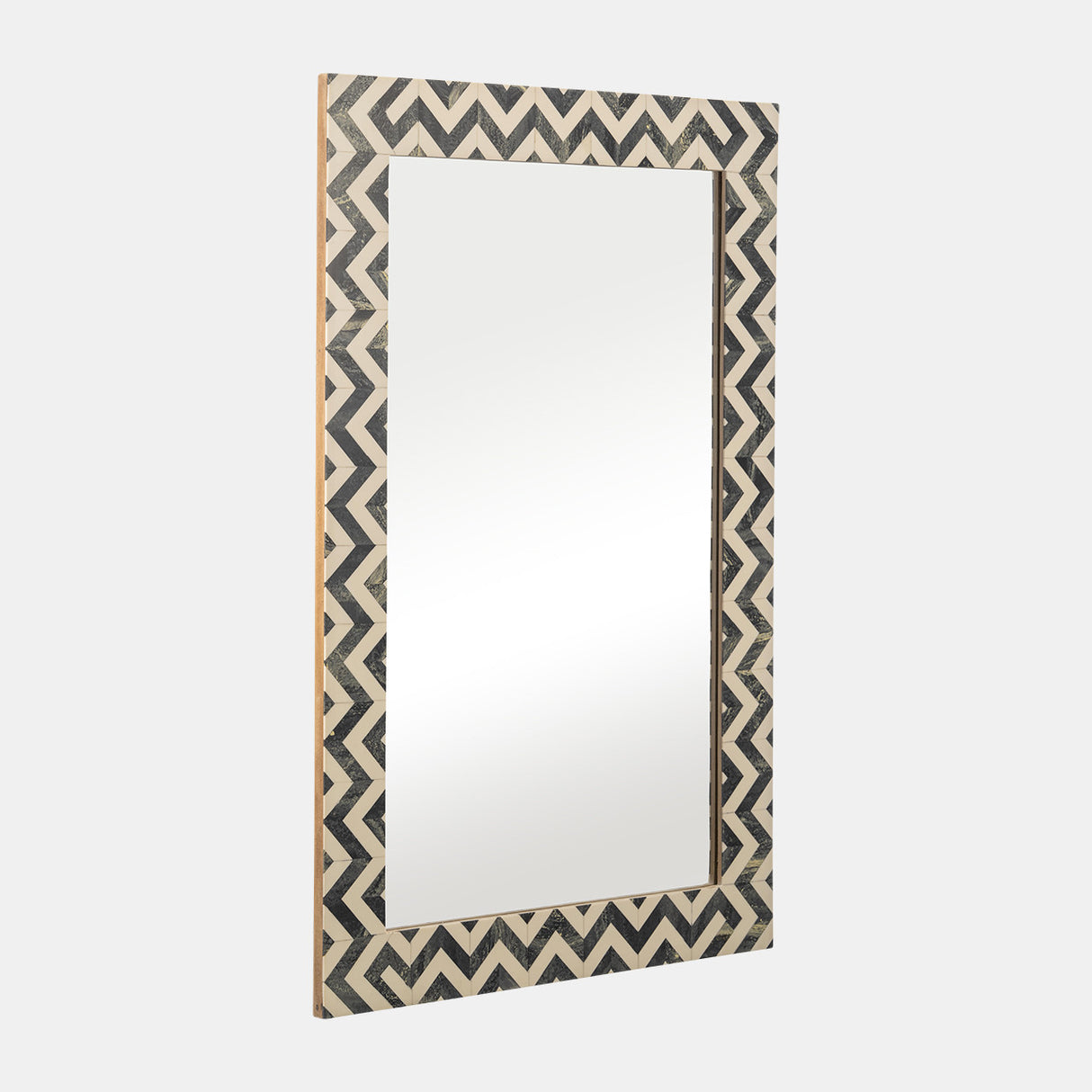 Resin 24x36 Chevron Rect Mirror Gray/wht - 17385