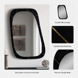 Resin,36x21,brass Inlay Mirror,black - 17810