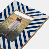 Resin, 4x6 Striped Photo Frame, Blue - 17504