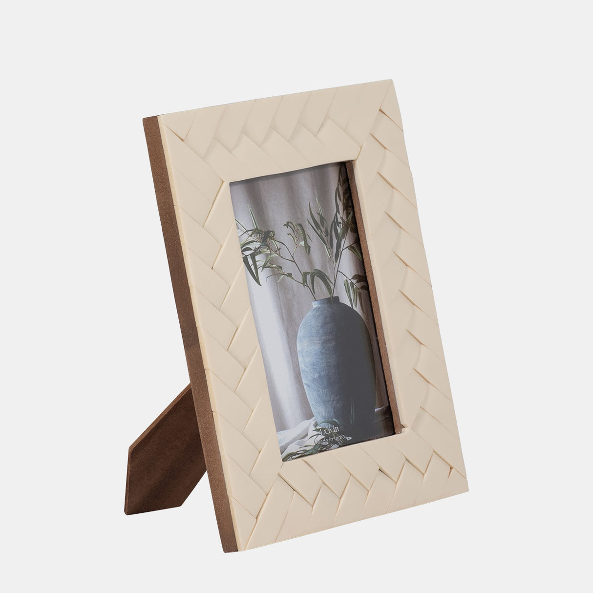 Resin, 4x6 Woven Photo Frame, Ivory - 18338-01