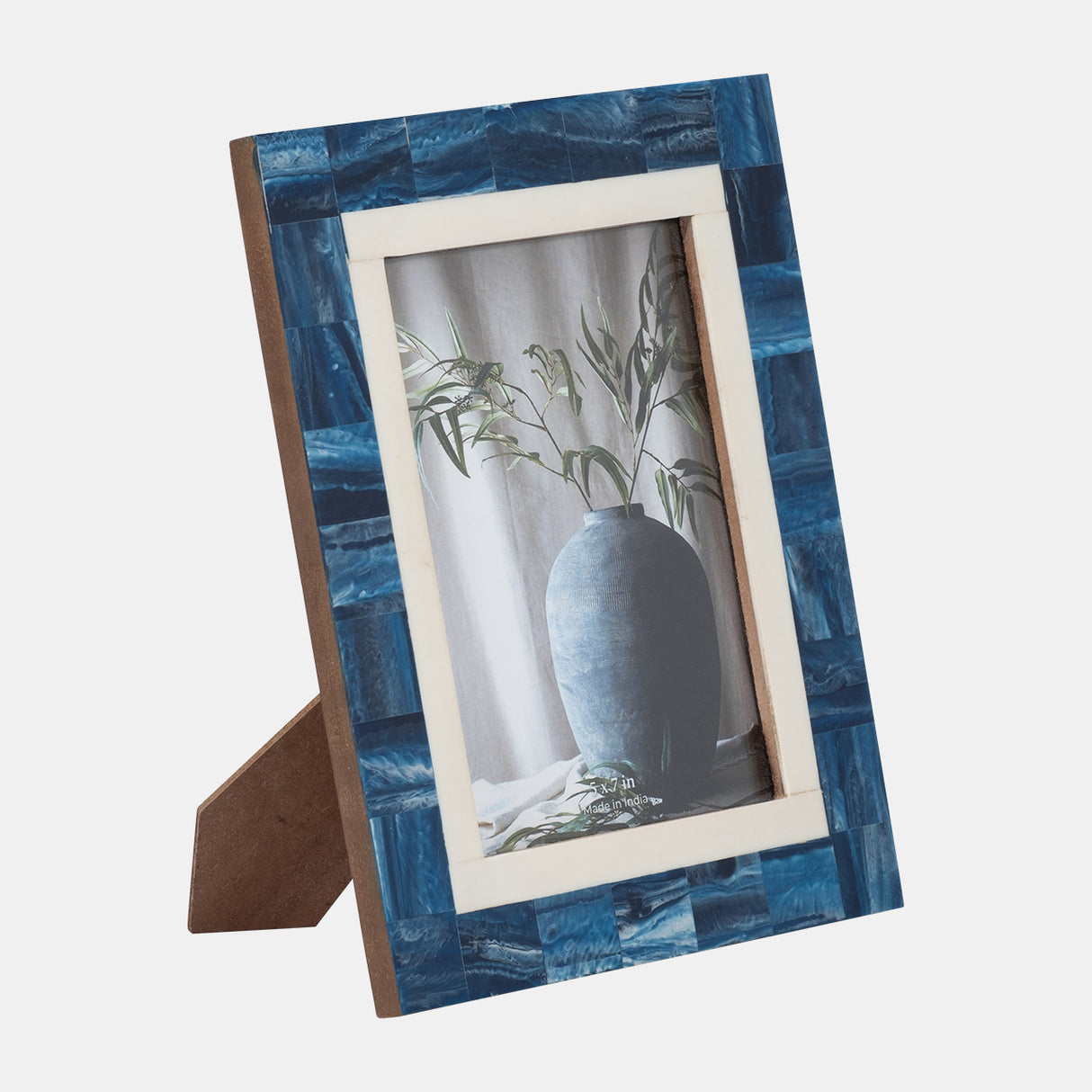 Resin, 5x7 Navy & White Border Photo Frame, Navy/w - 18123-02