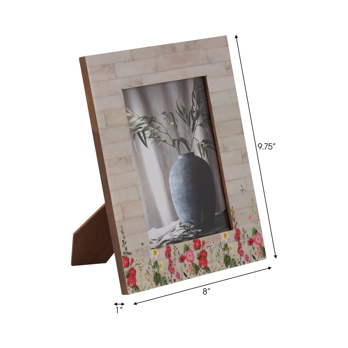 Resin, 5x7 Pink Flower Field Photo Frame, Multi - 19122-02