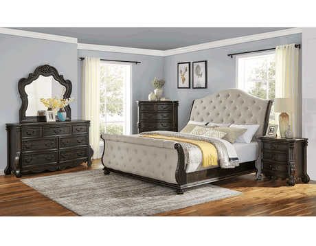 Rhapsody Sleigh 4-Piece Queen Set(Q Bed/NS/Dresser/Mir) from Steve Silver - Luna Furniture