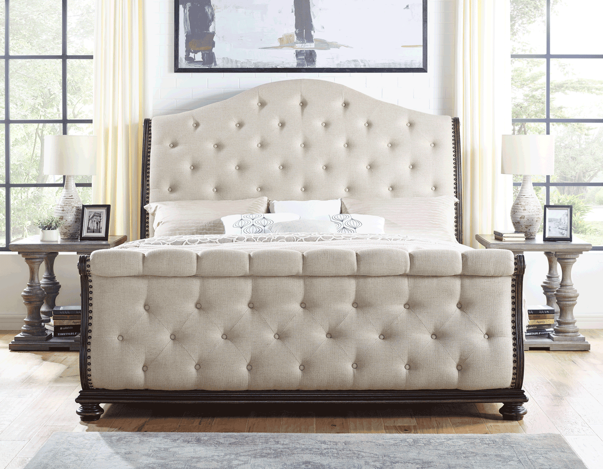 Rhapsody Sleigh 4-Piece Queen Set(Q Bed/NS/Dresser/Mir) from Steve Silver - Luna Furniture