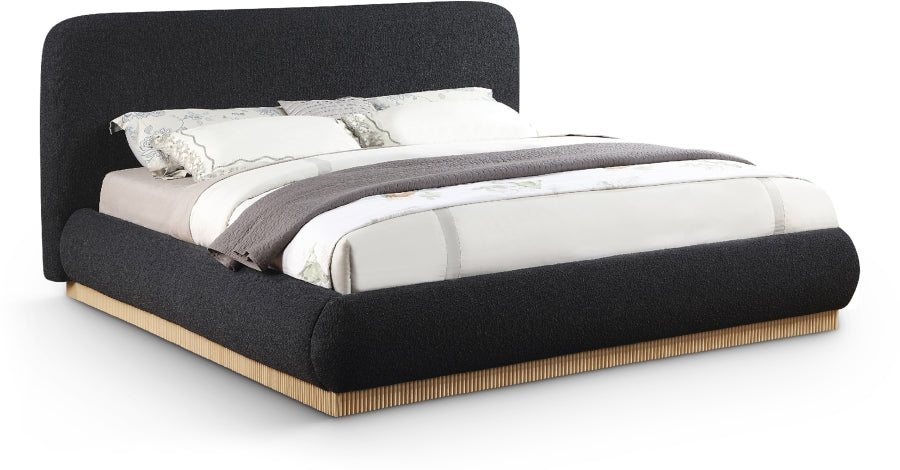 Rigby Boucle Fabric King Bed Black from Meridian - Luna Furniture