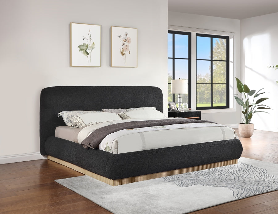 Rigby Boucle Fabric King Bed Black from Meridian - Luna Furniture