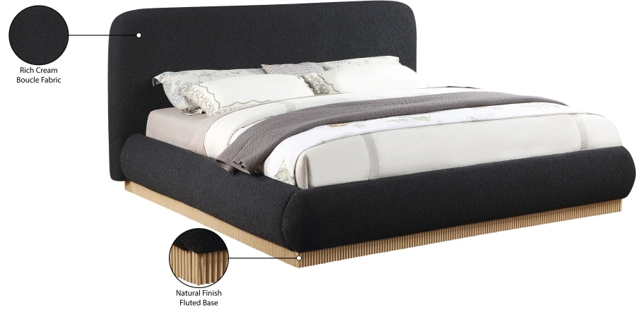 Rigby Boucle Fabric King Bed Black from Meridian - Luna Furniture