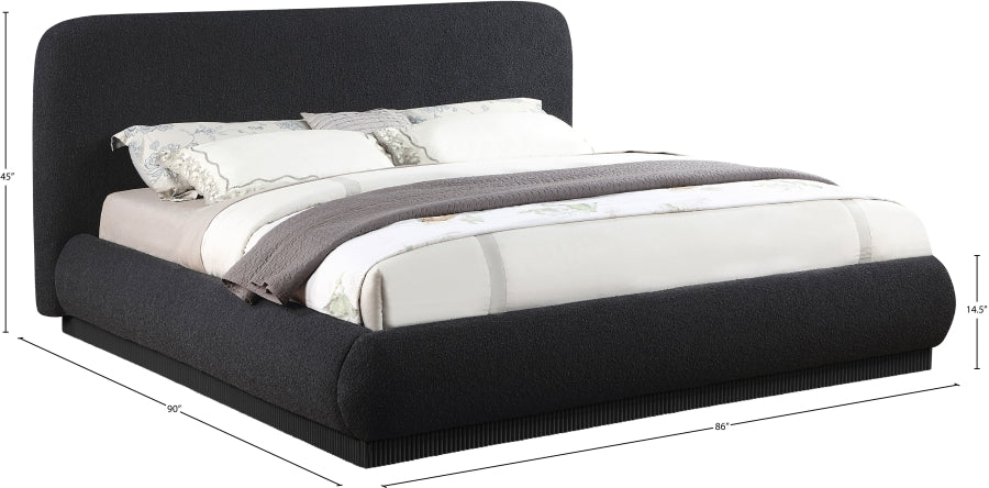 Rigby Boucle Fabric King Bed Black from Meridian - Luna Furniture