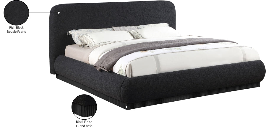 Rigby Boucle Fabric King Bed Black from Meridian - Luna Furniture