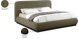 Rigby Boucle Fabric King Bed Olive from Meridian - Luna Furniture