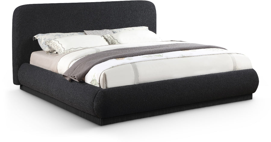 Rigby Boucle Fabric Queen Bed Black from Meridian - Luna Furniture