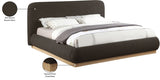 Rigby Boucle Fabric Queen Bed Brown from Meridian - Luna Furniture