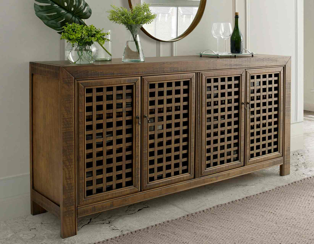 Rio 4-Door Accent Cabinet, Mocha from Steve Silver - Luna Furniture