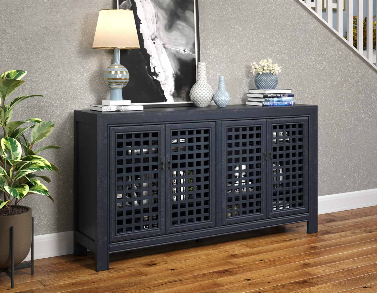 Rio 4-Door Accent Cabinet, Navy from Steve Silver - Luna Furniture