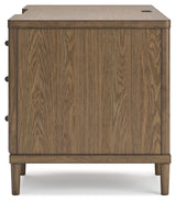 Roanhowe Home Office Desk and Storage in Brown from Ashley - Luna Furniture