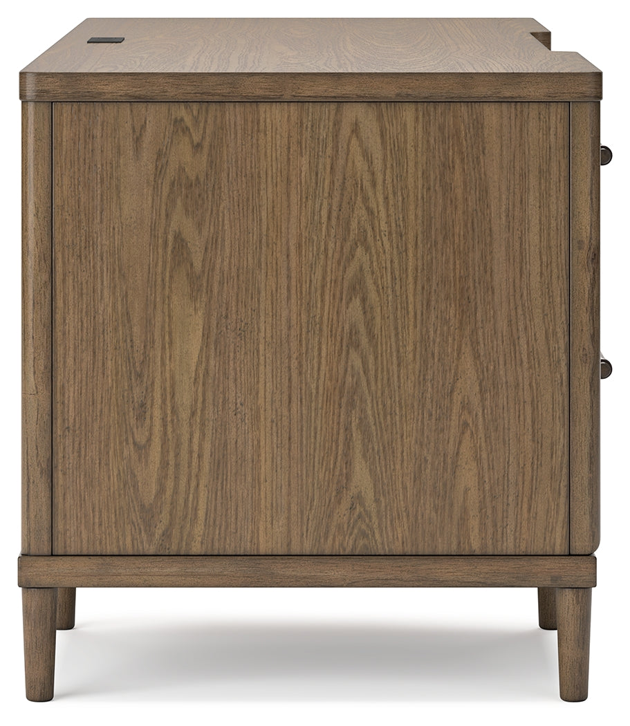 Roanhowe Home Office Desk and Storage in Brown from Ashley - Luna Furniture