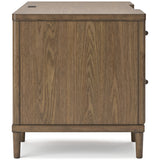 Roanhowe Home Office Desk and Storage in Brown from Ashley - Luna Furniture