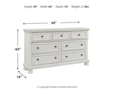 Robbinsdale California King Sleigh Bed with Storage with Dresser in Antique White - PKG010777