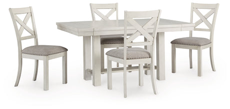 Robbinsdale Dining Table and 4 Chairs in Antique White - PKG020809