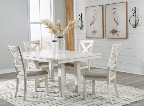 Robbinsdale Dining Table and 4 Chairs in Antique White - PKG020809