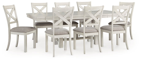 Robbinsdale Dining Table and 8 Chairs in Antique White - PKG020811