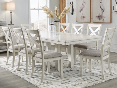 Robbinsdale Dining Table and 8 Chairs in Antique White - PKG020811