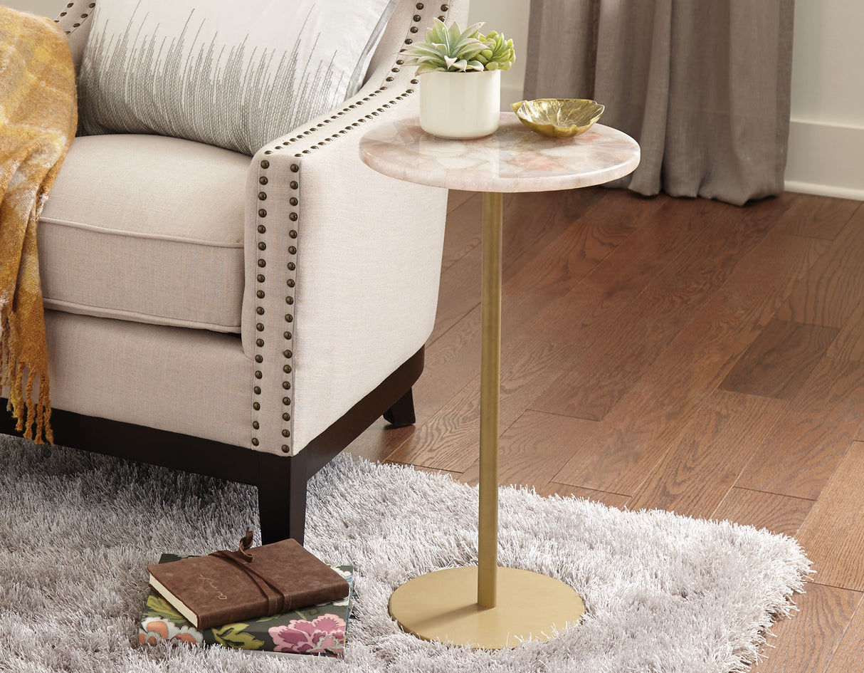 Rosie Rose Quartz Top Chairside End Table from Steve Silver - Luna Furniture