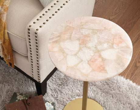 Rosie Rose Quartz Top Chairside End Table from Steve Silver - Luna Furniture