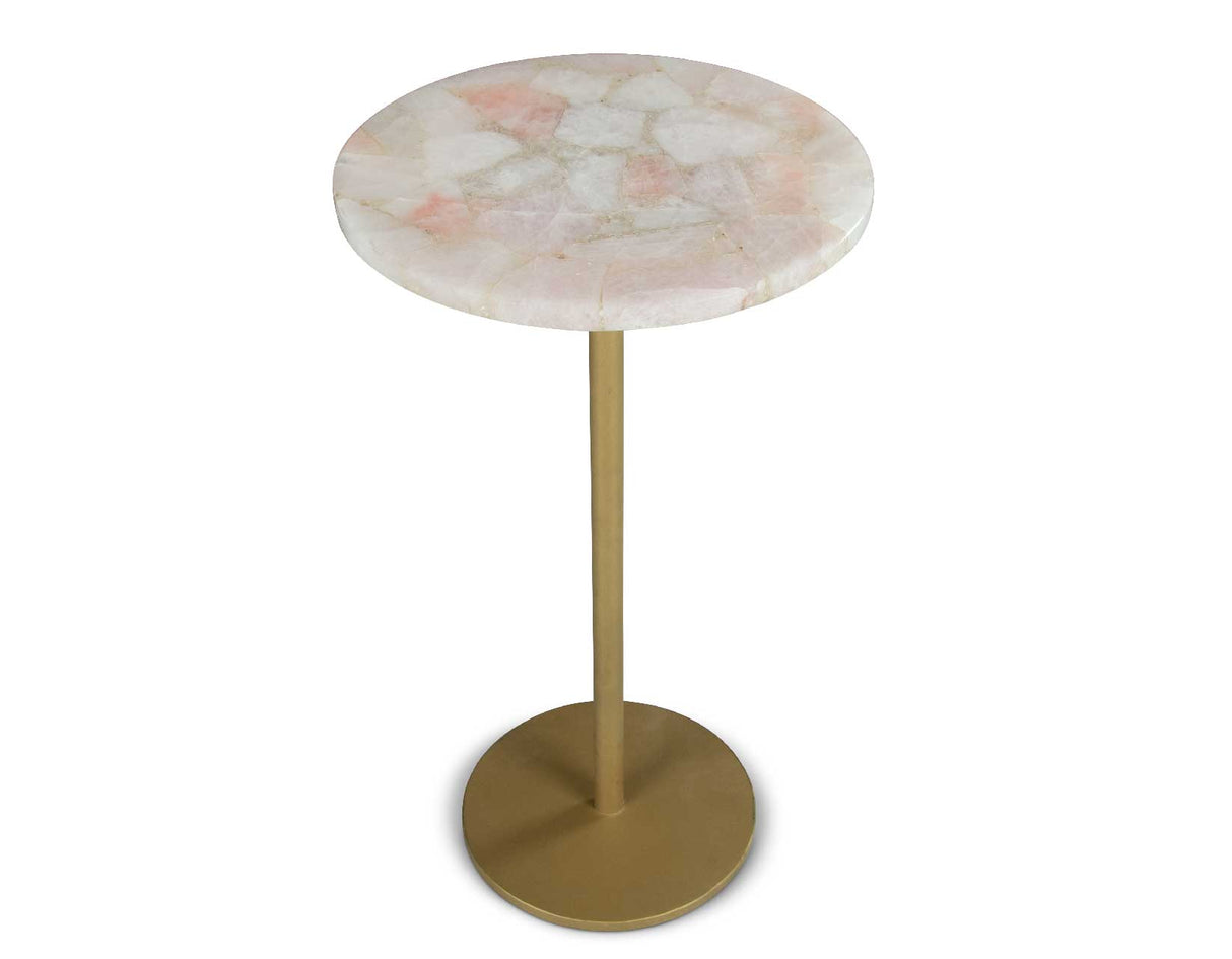 Rosie Rose Quartz Top Chairside End Table from Steve Silver - Luna Furniture