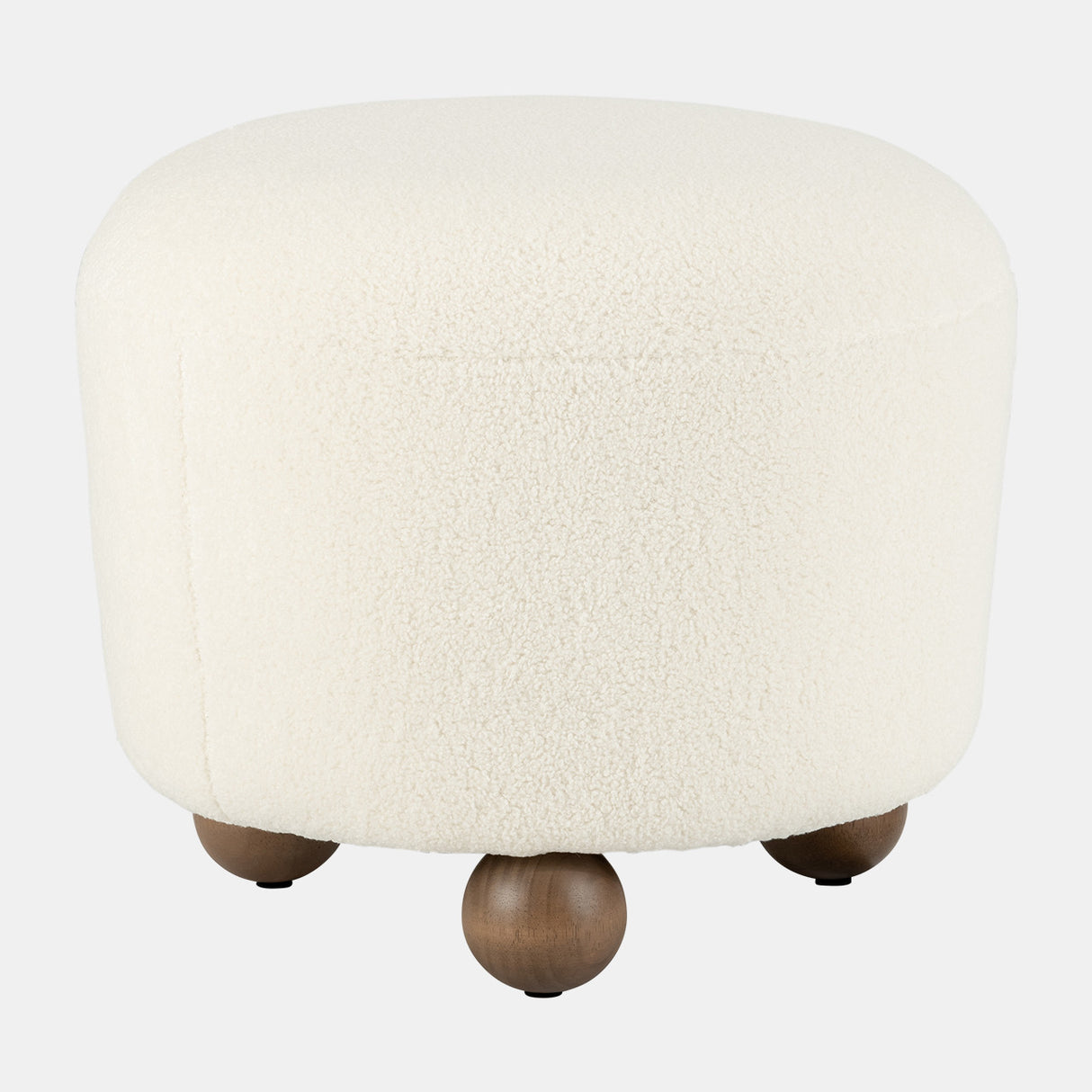 Round Ottoman W/ Ball Feet, Beige from Sagebrook Home - Luna Furniture