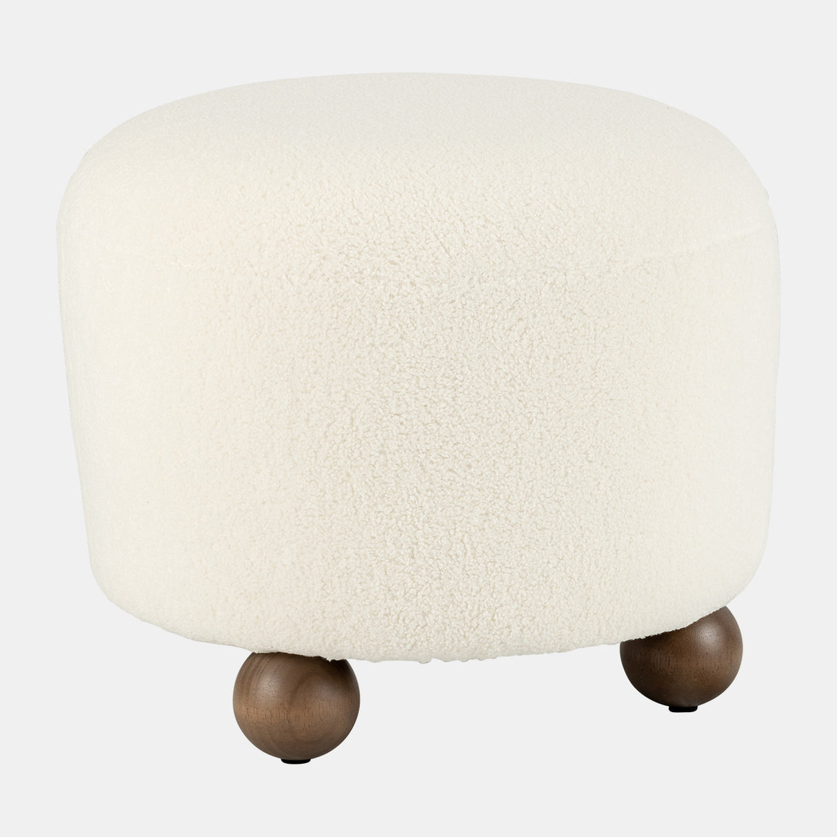 Round Ottoman W/ Ball Feet, Beige from Sagebrook Home - Luna Furniture