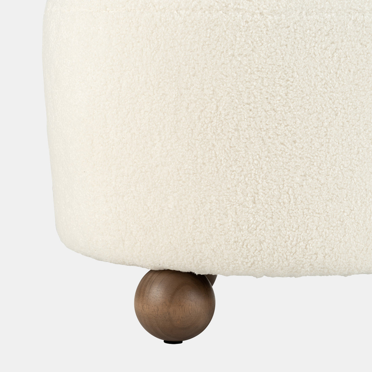 Round Ottoman W/ Ball Feet, Beige from Sagebrook Home - Luna Furniture