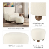 Round Ottoman W/ Ball Feet, Beige from Sagebrook Home - Luna Furniture