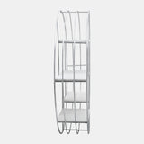 Round Wood/metal Wall Shelf White/silver from Sagebrook Home - Luna Furniture