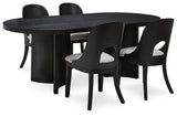 Rowanbeck Dining Table and 4 Chairs in Black - PKG018648