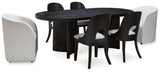 Rowanbeck Dining Table and 6 Chairs in Black - PKG018650