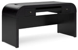 Rowanbeck Home Office Desk with Chair in Black - PKG018527